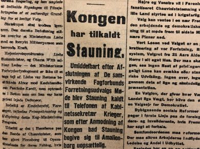 Kongen har tilkaldt Stauning