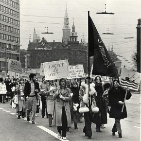 Plattemalerne i demonstration under strejke 1972