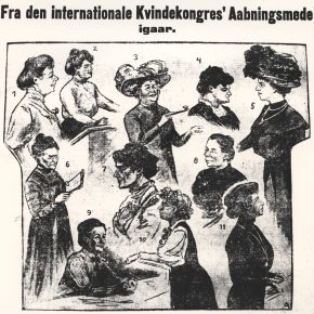 Affotograferet avistegning fra den socialistiske kvindekongres i København, 1910
