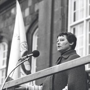 Kirsten Stallknecht til demonstration i 1976